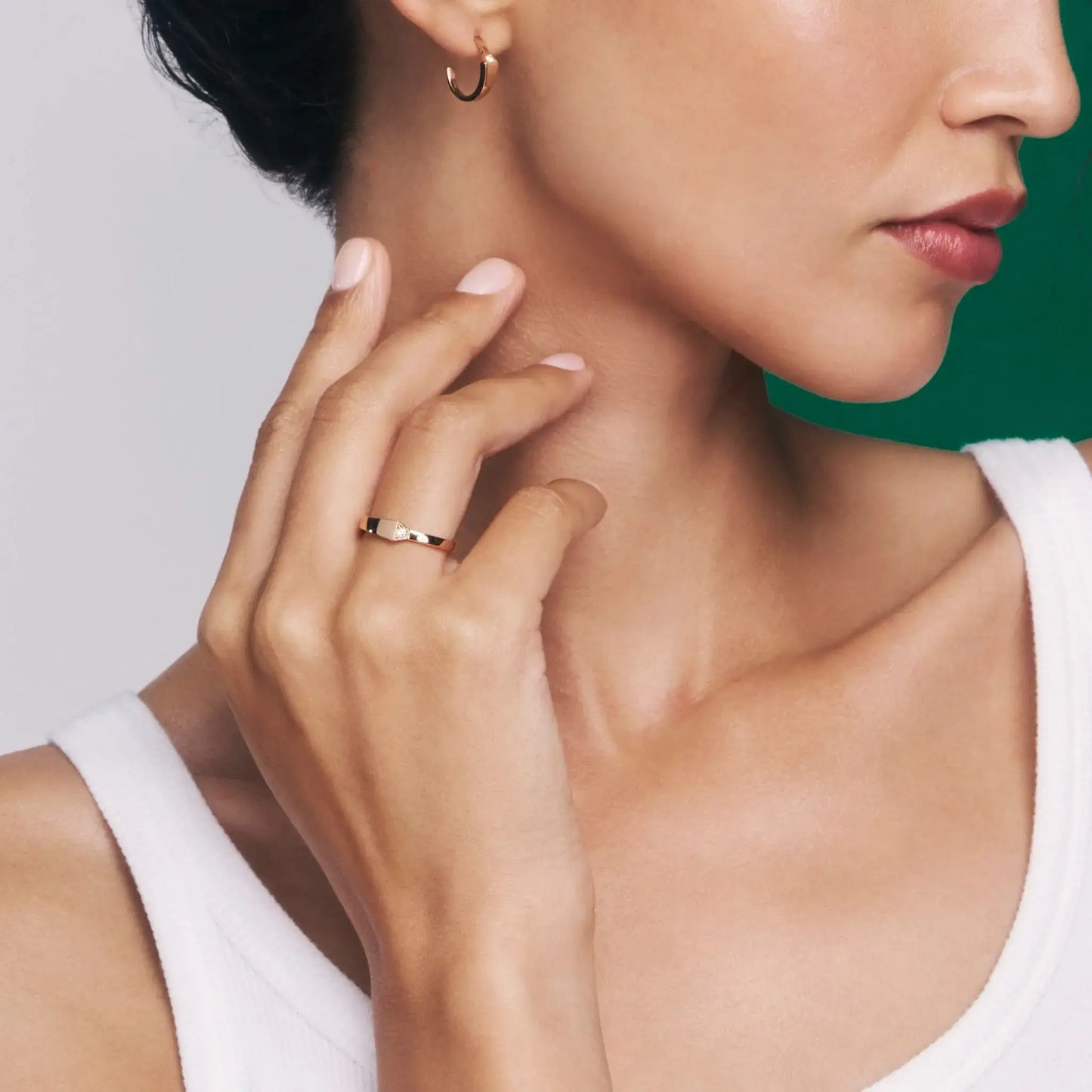 Spike One Light Pavé Diamond Ring - Yellow Gold