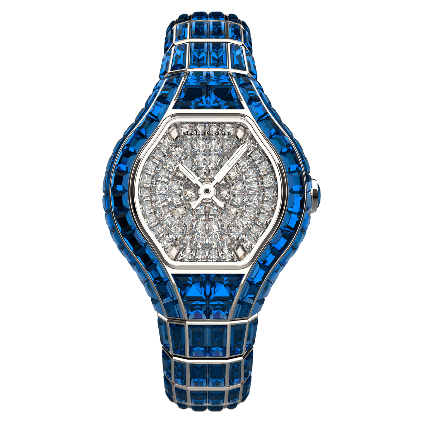 City Glamour Blue Sapphire White Gold Watch
