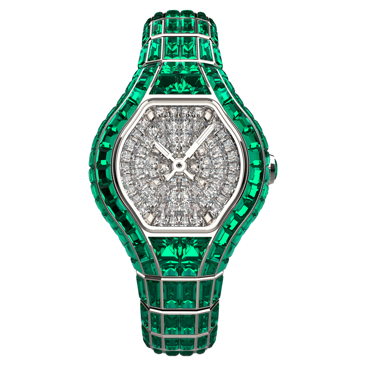 City Glamour Emerald White Gold Watch