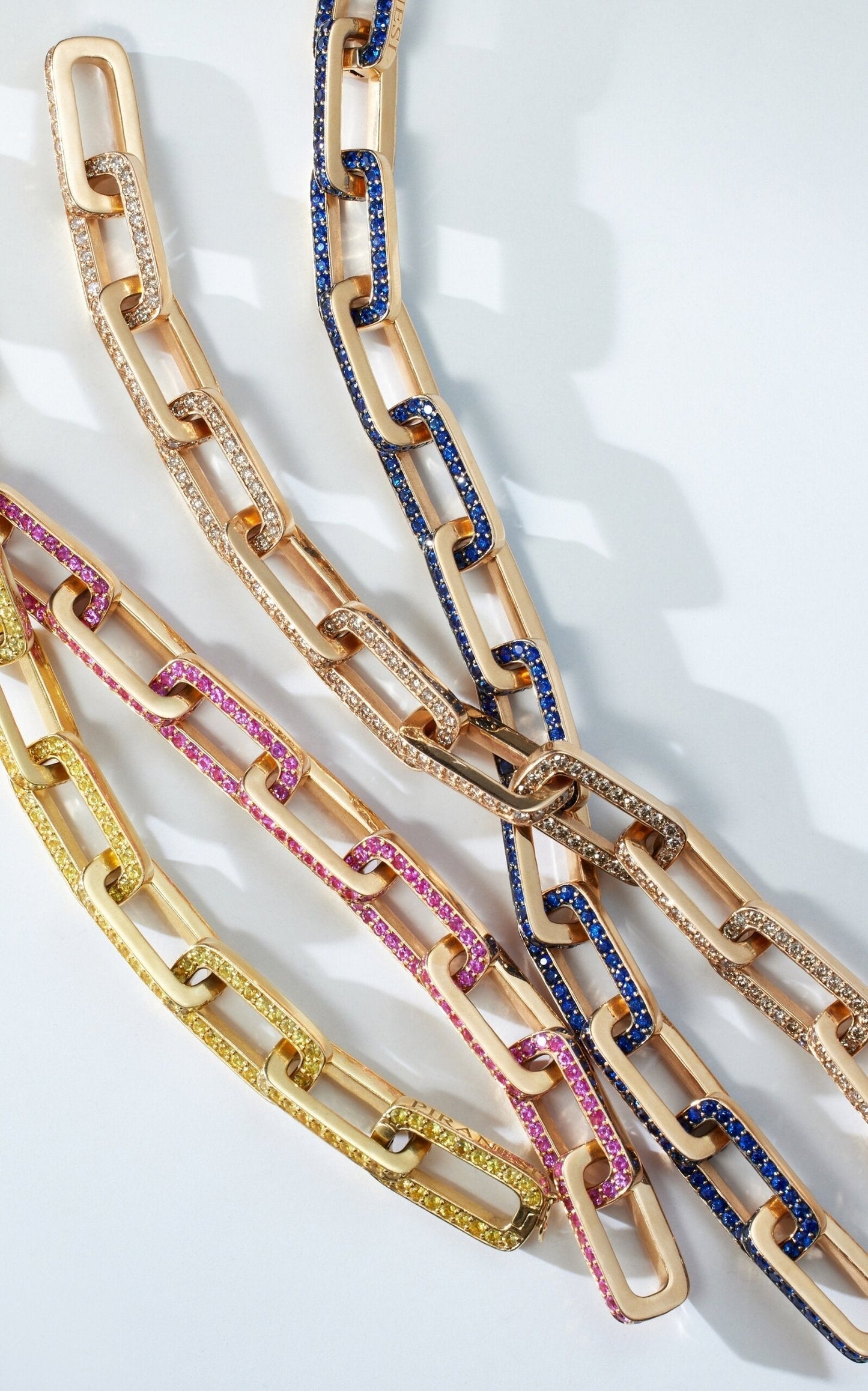 Rose Gold Link Bracelet - Champagne Diamond