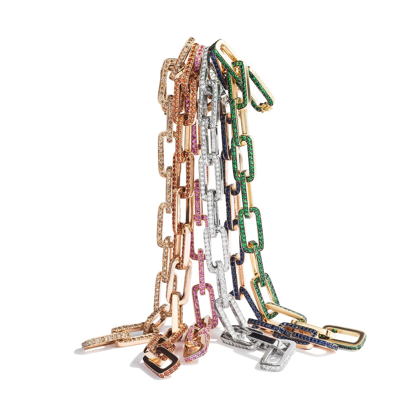 Rose Gold Link Bracelet - Black Diamond
