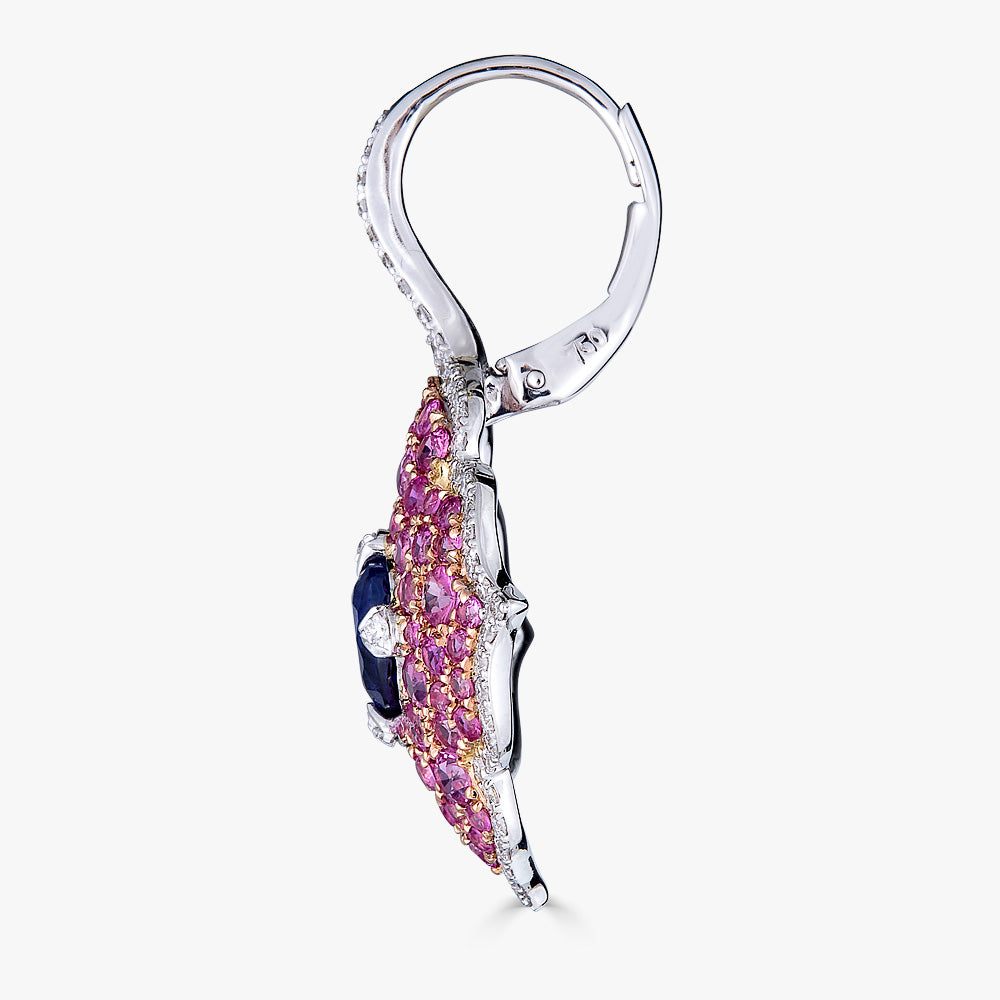Rose Gold Pasha Drop Earrings - Blue Sapphire