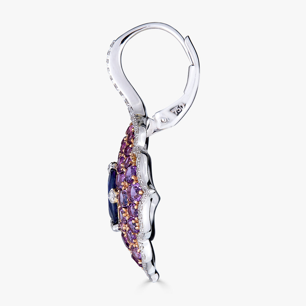Rose Gold Pasha Drop Earrings - Amethyst