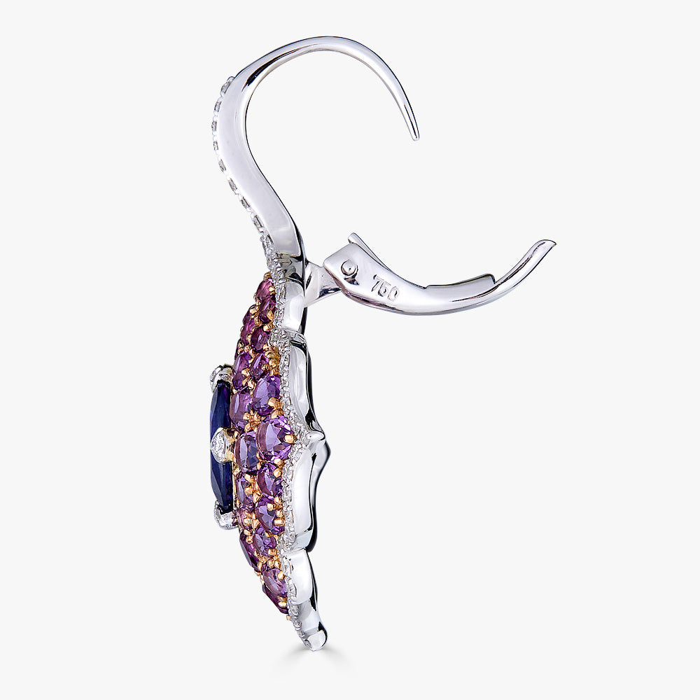Rose Gold Pasha Drop Earrings - Amethyst