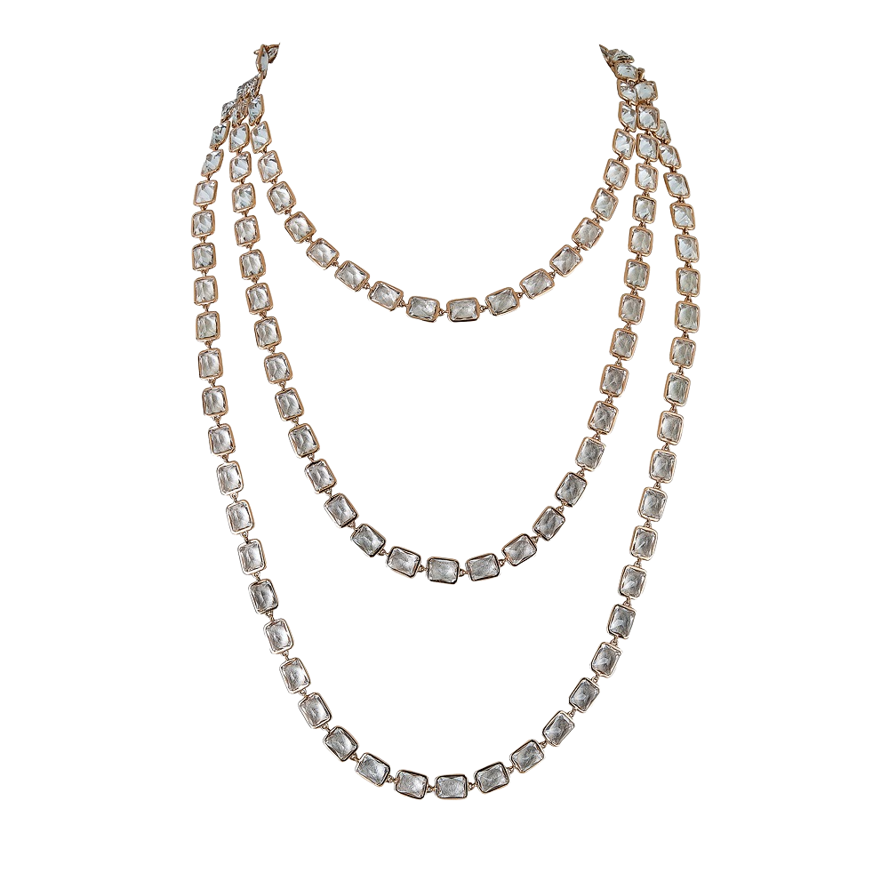 Rose Gold Pietra Emerald Cut Chain Necklace