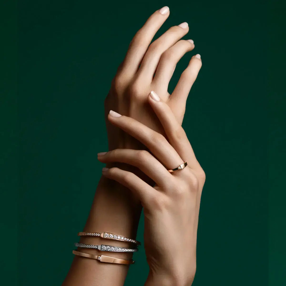 Spike One Light Pavé Diamond Ring - Yellow Gold