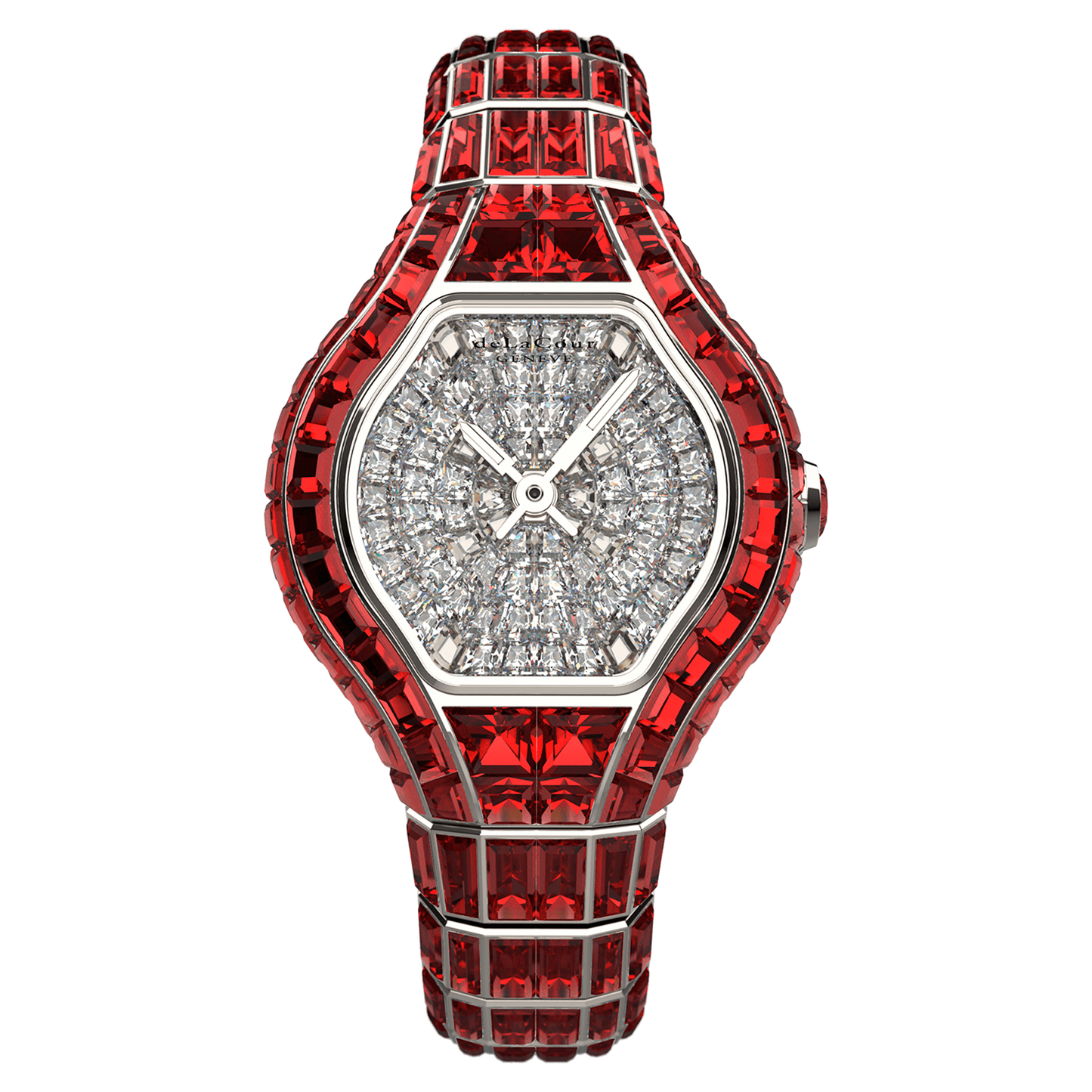 City Glamour Ruby White Gold Watch