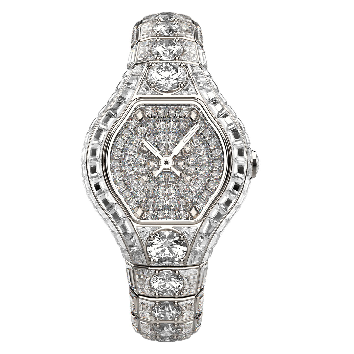 City Glamour Diamond & Diamond Center White Gold Watch