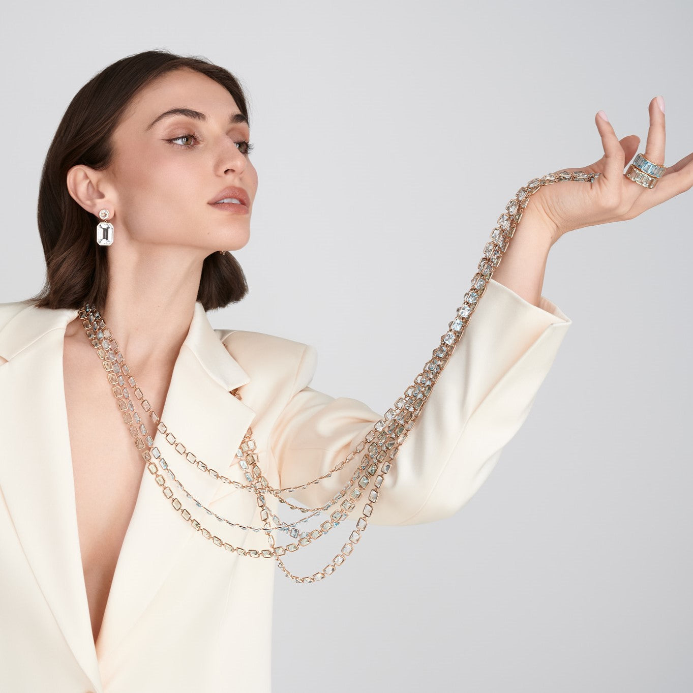 Rose Gold Pietra Emerald Cut Chain Necklace