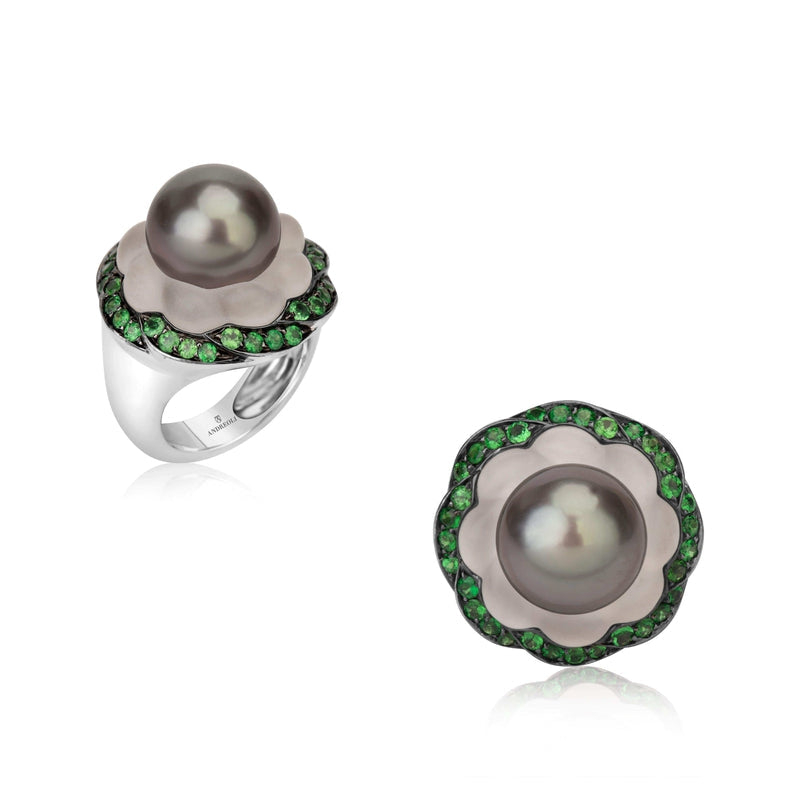 White Gold Tsavorite Ring by Andreoli Image 3