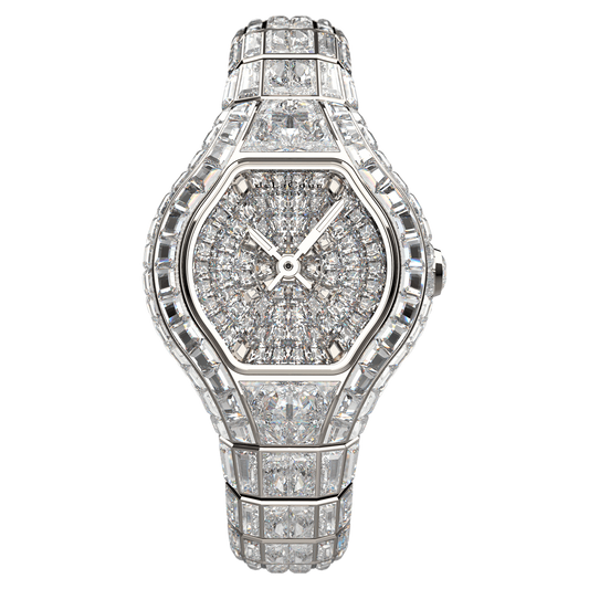 City Glamour Diamond White Gold Watch