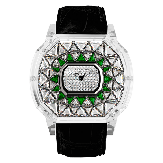 Reflect Tetra White & Green Sapphire Watch