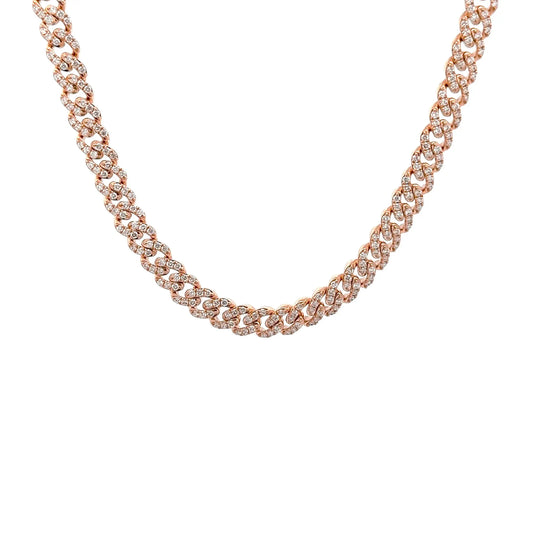 5mm Pave Diamond Cuban Necklace