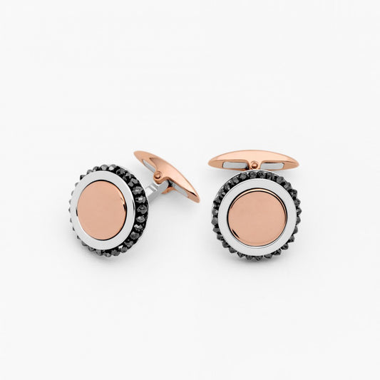 Zancan Rose Gold And Diamond Cufflinks