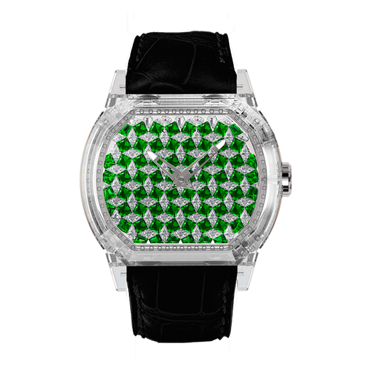 Reflect Harlequin Green & White Sapphire Watch