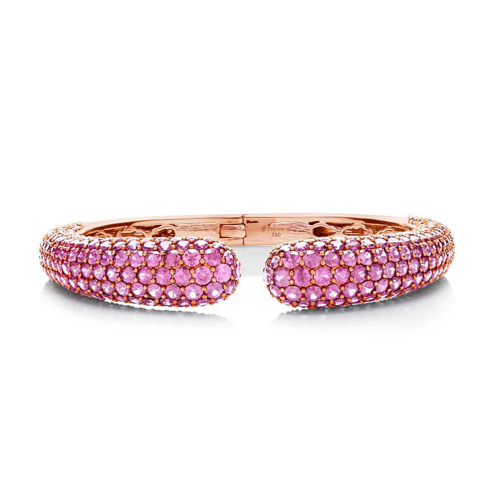 Rose Gold Dome Bangle - Pink Sapphire