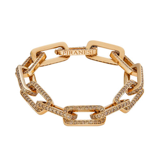Rose Gold Link Bracelet - Champagne Diamond