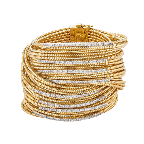 Yellow Gold Oro Coil Bracelet Wide