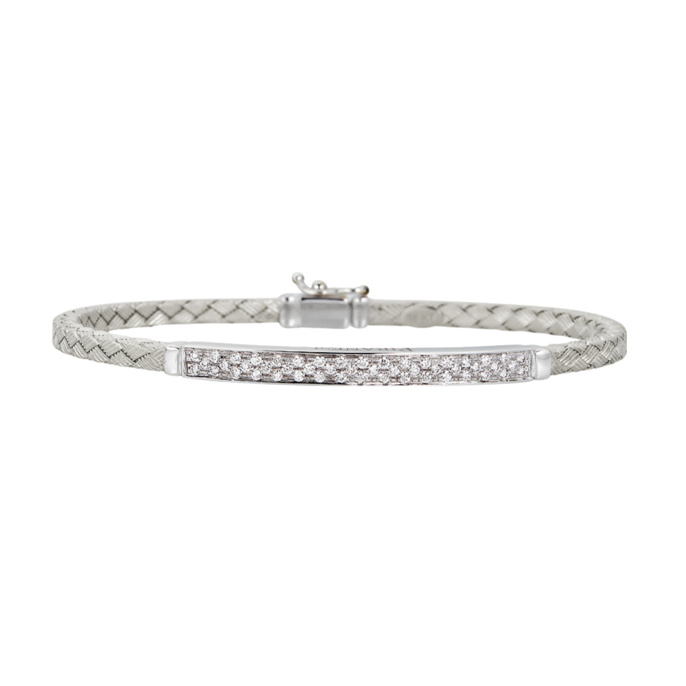 White Gold Oro Woven Bracelet