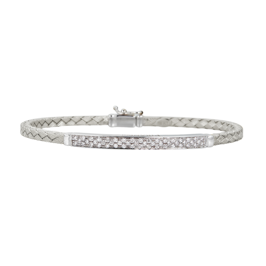 White Gold Oro Woven Bracelet