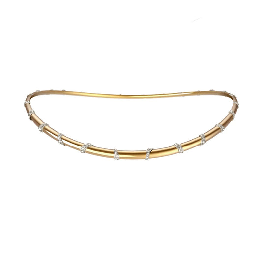 Caresse de Croco Light Pave Diamond Necklace - Yellow Gold