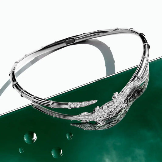 Caresse de Croco Full Pave Diamond Choker - White Gold