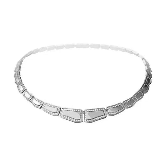 Skin Light Pave Diamond Necklace  - White Gold