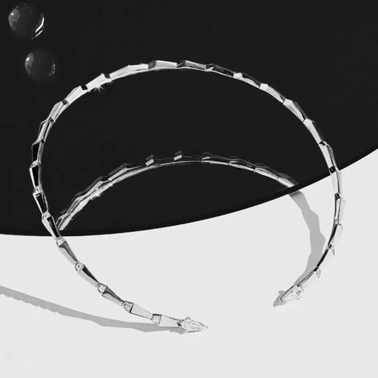 Spike Open Light Pave Diamond Choker - White Gold