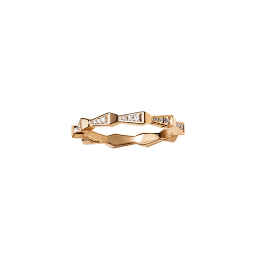 Spike 1 Row Full Pave Diamond Band - Yellow Gold