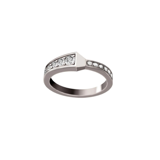 Spike One Full Pavé Diamond Ring - White Gold