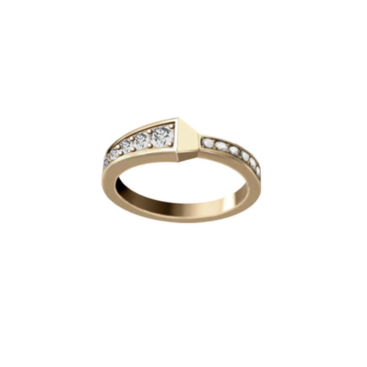 Spike One Full Pavé Diamond Ring - Yellow Gold