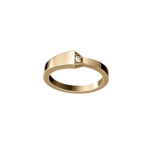 Spike One Light Pavé Diamond Ring - Yellow Gold