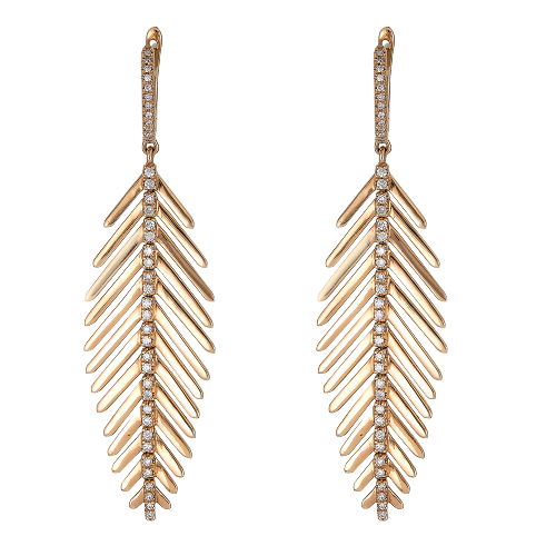 Rose Gold Short Feather Earrings