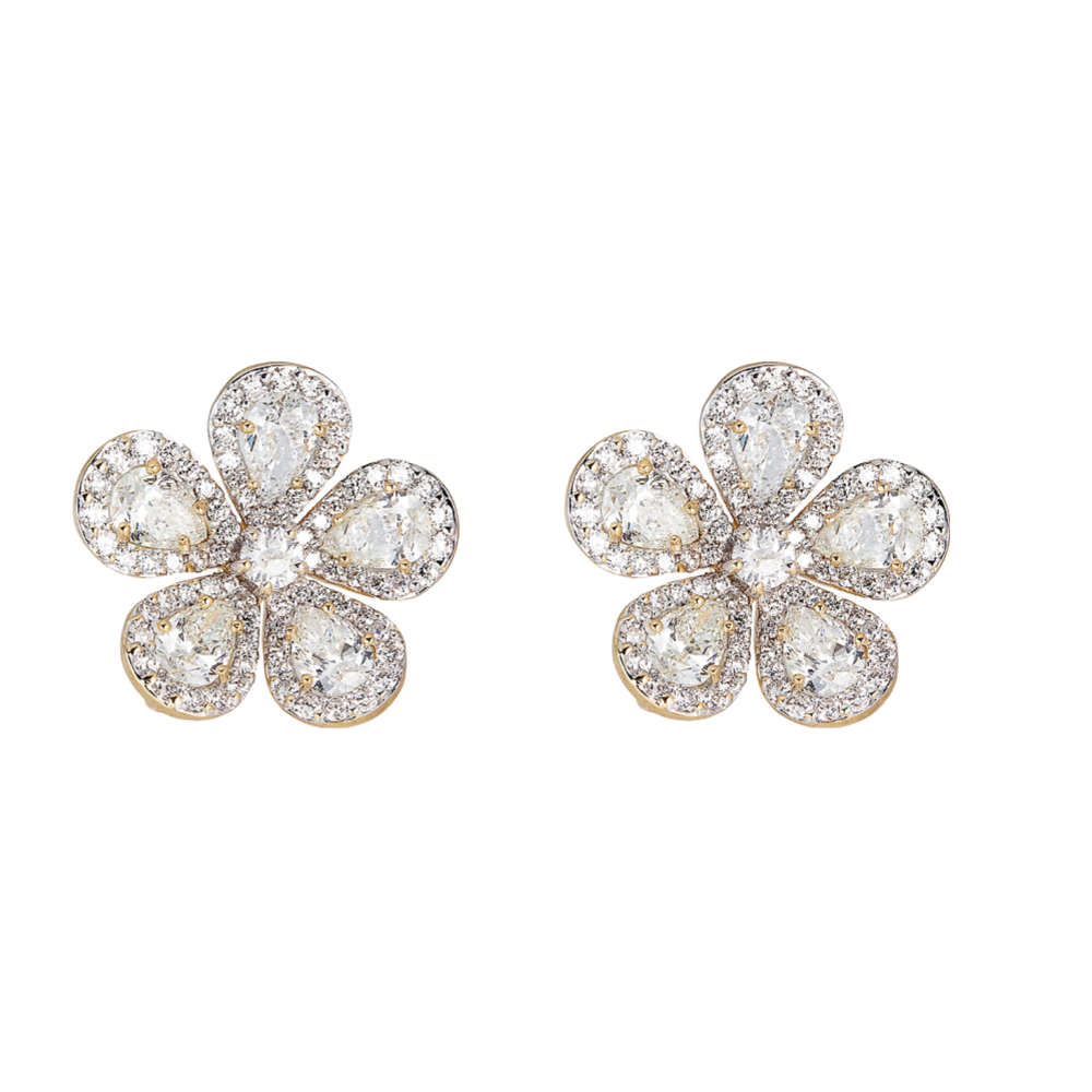 Yellow Gold Classic Flower Earrings
