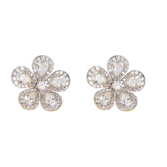 Yellow Gold Classic Flower Earrings