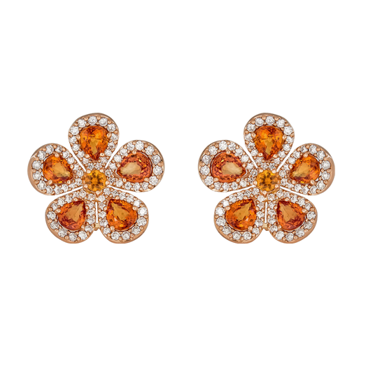 Rose Gold Classic Flower Earrings