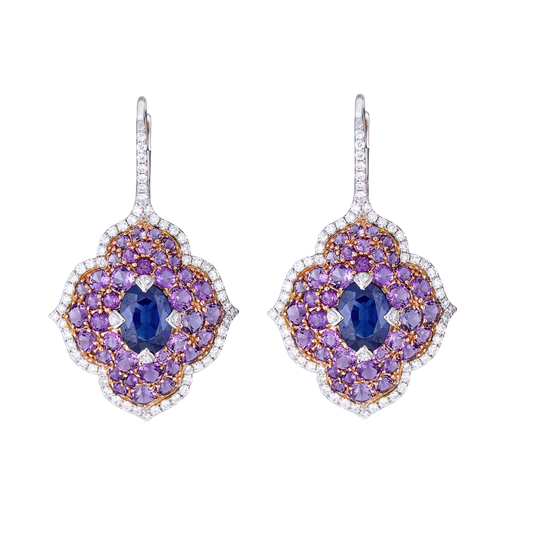 Rose Gold Pasha Drop Earrings - Amethyst