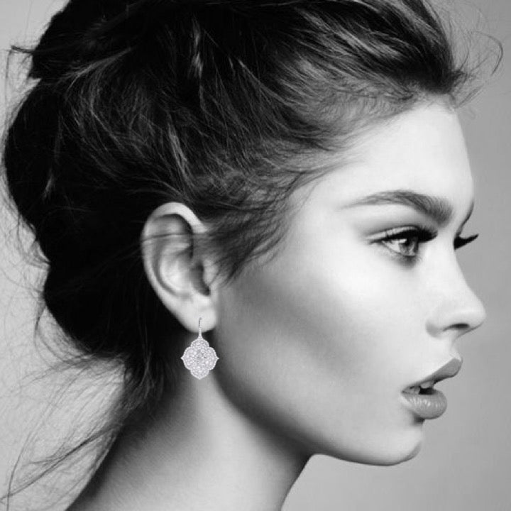White Gold Pasha Drop Earrings