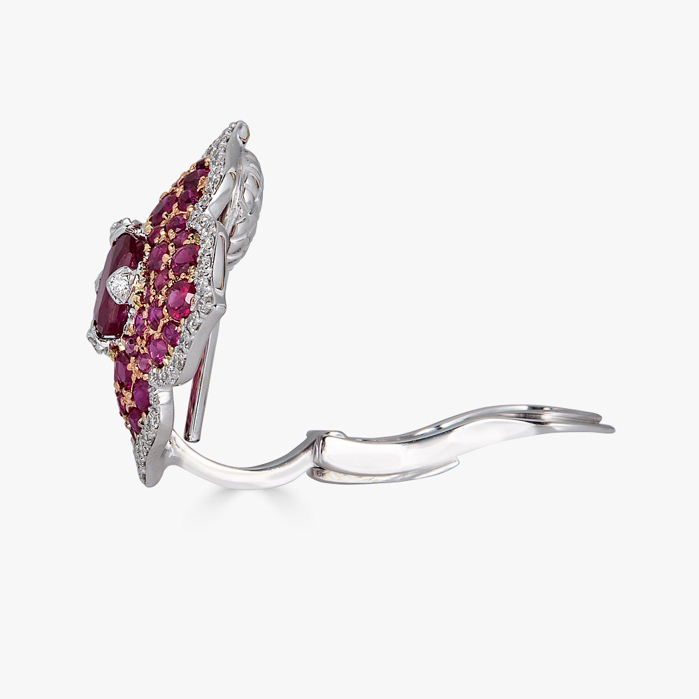Rose Gold Pasha Stud Earrings - Ruby