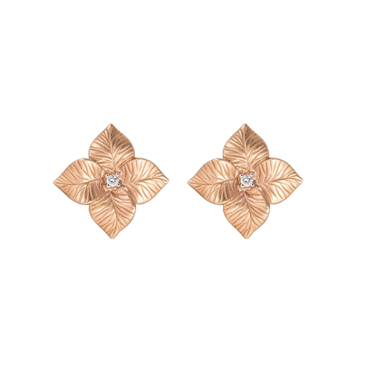 Rose Gold Oro Fiore Small Flower Earrings