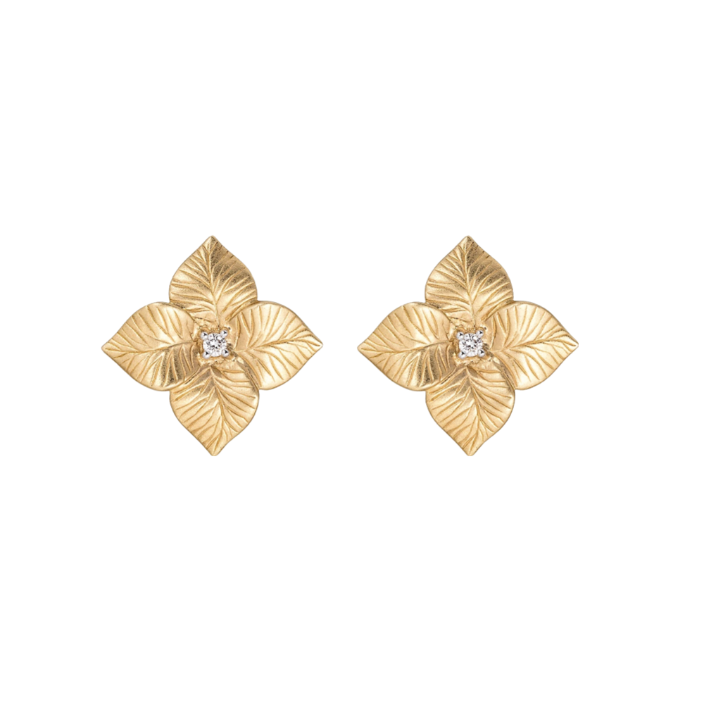 Yellow Gold Oro Fiore Small Flower Earrings