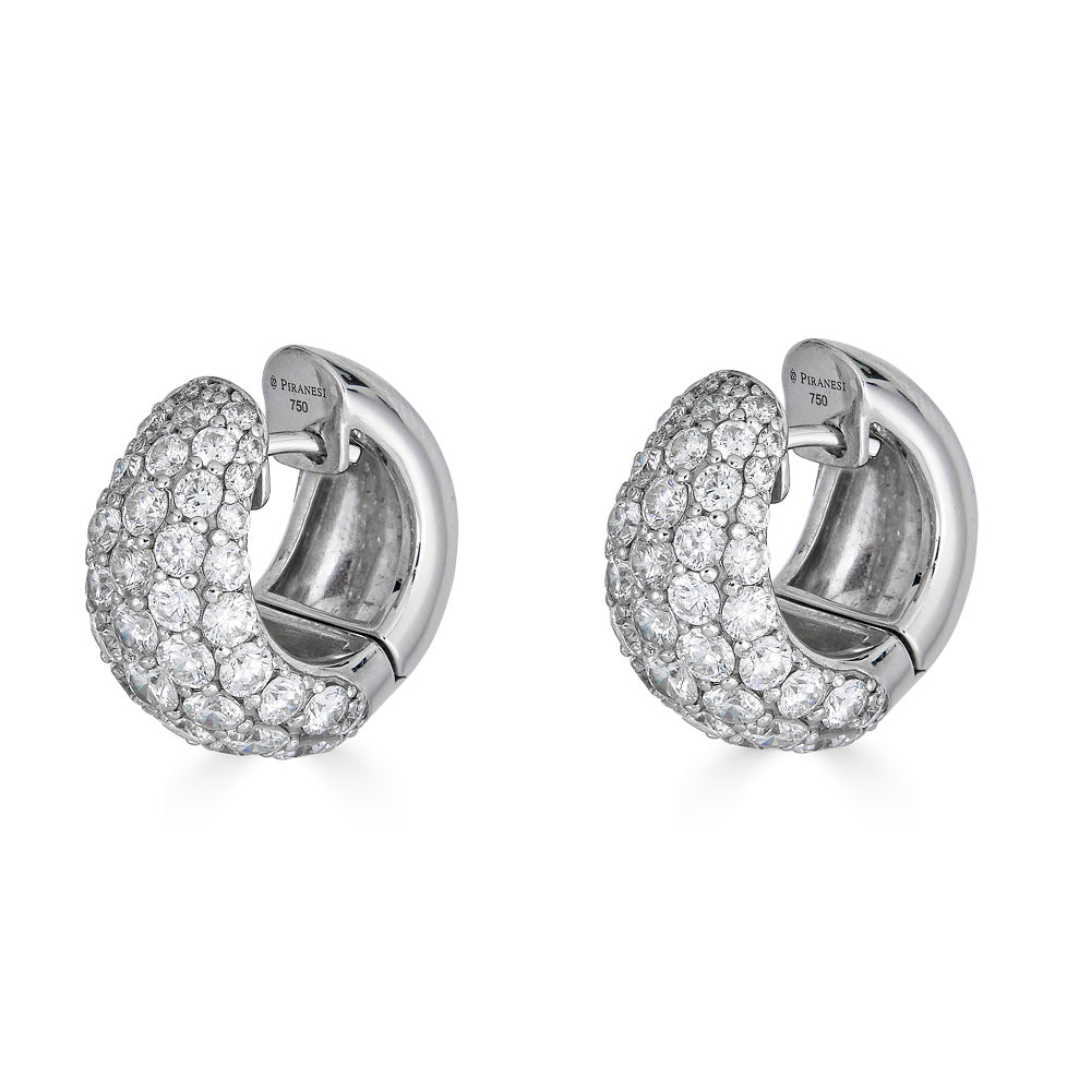 White Gold Dome Huggie Earring