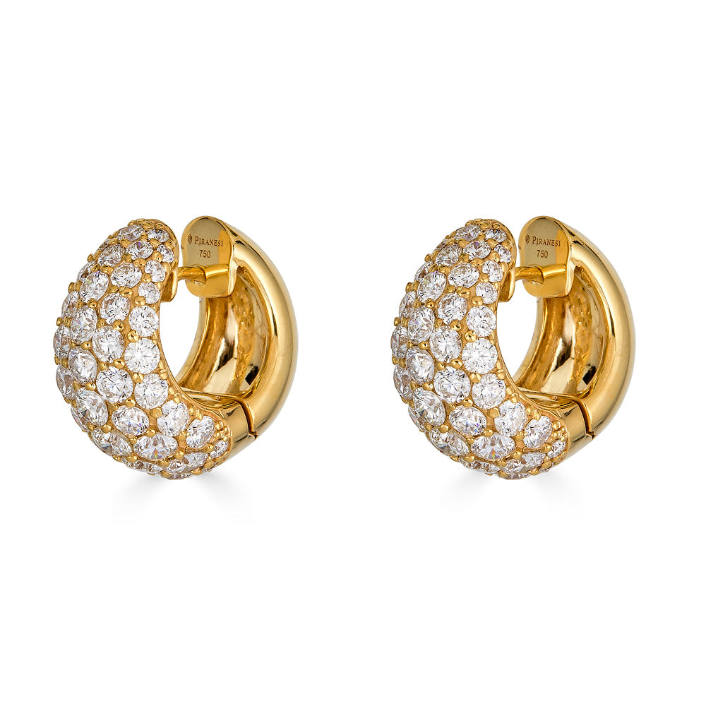 Yellow Gold Dome Huggie Earring