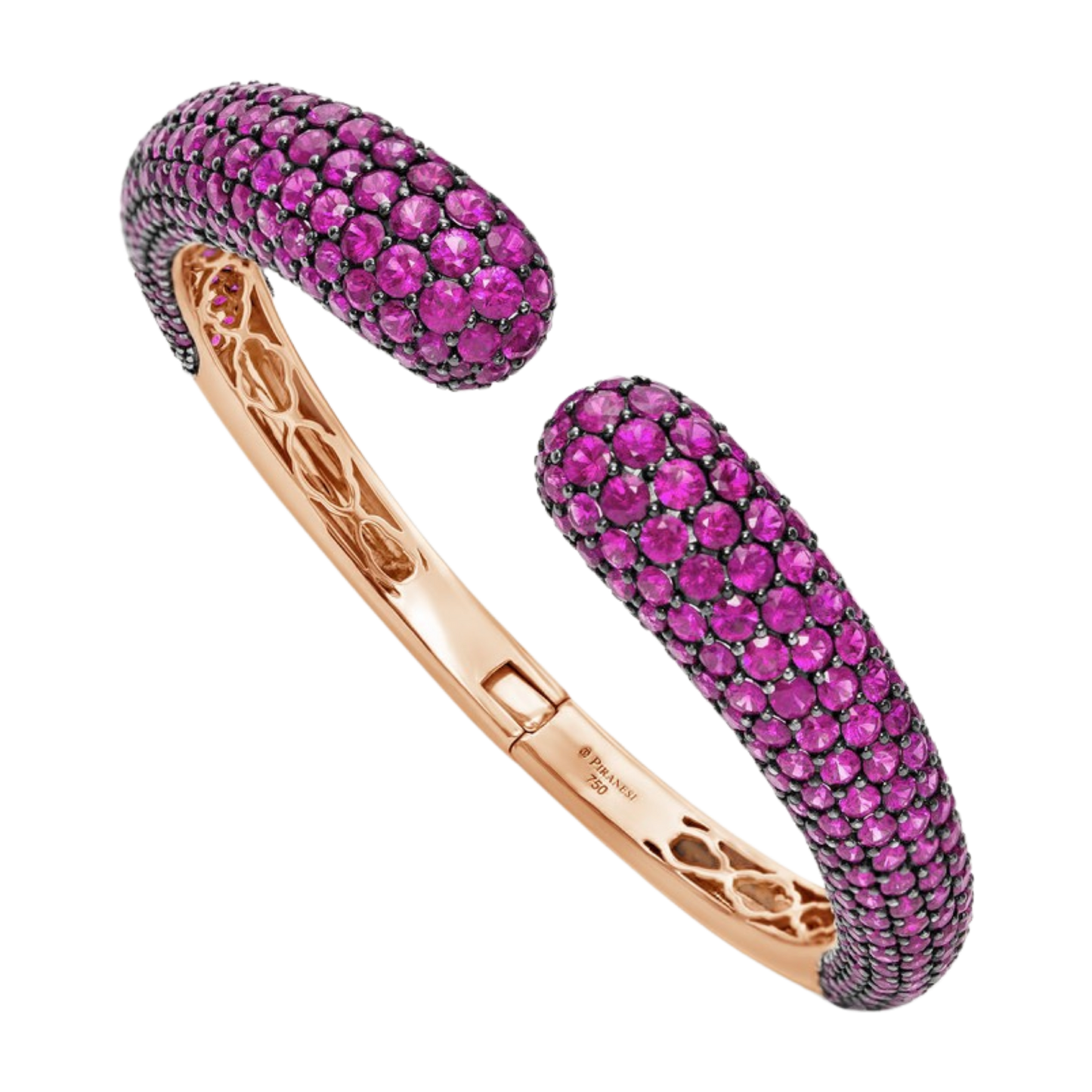 Rose Gold Dome Bangle - Pink Sapphire