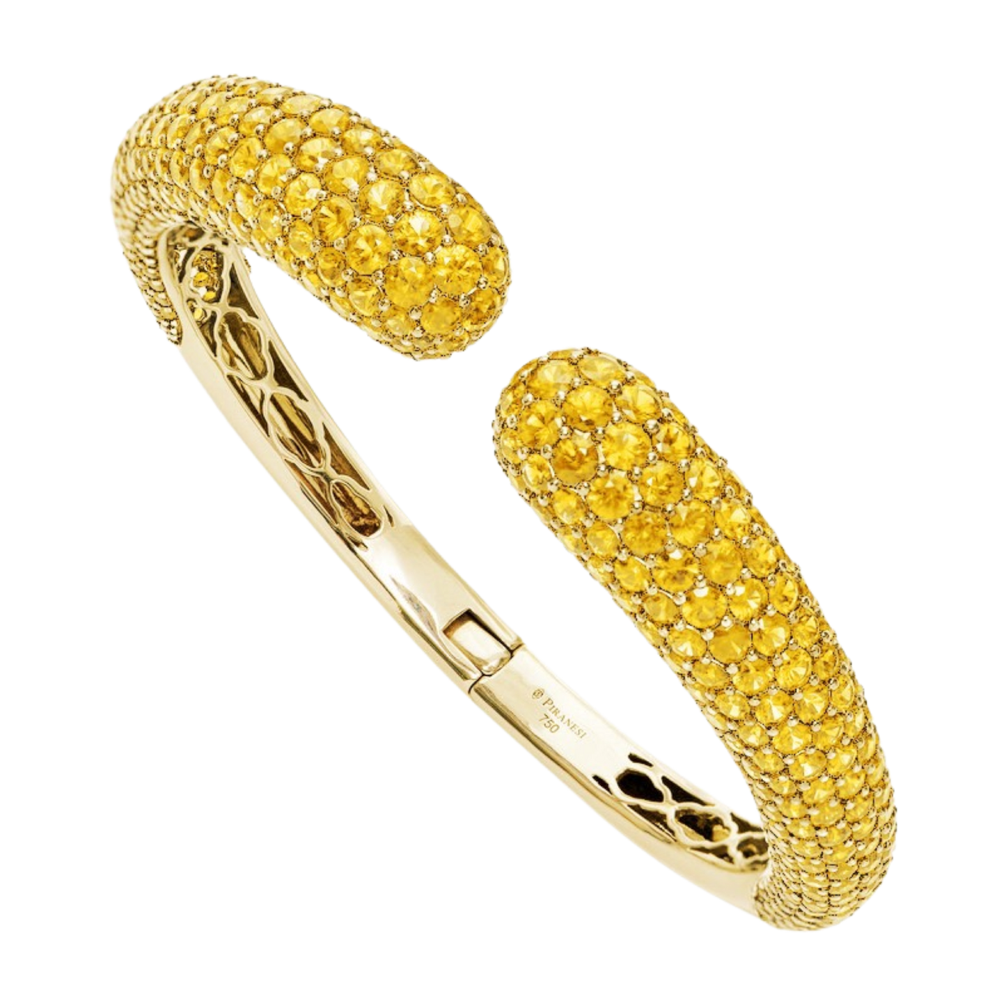 Yellow Gold Dome Bangle - Yellow Sapphire