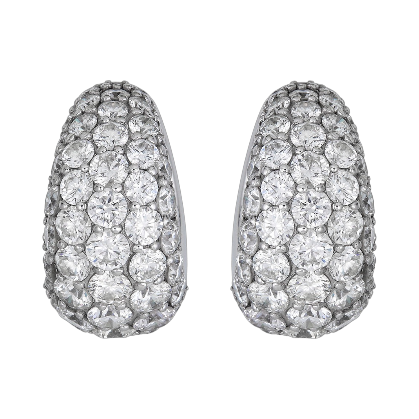 White Gold Dome Huggie Earring
