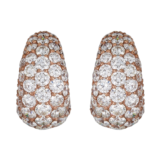 Rose Gold Dome Huggie Earring