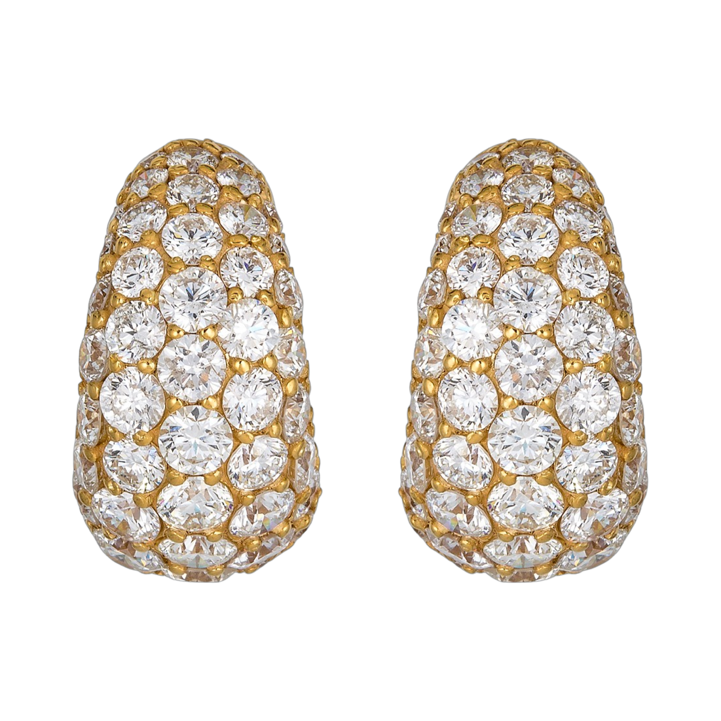 Yellow Gold Dome Huggie Earring