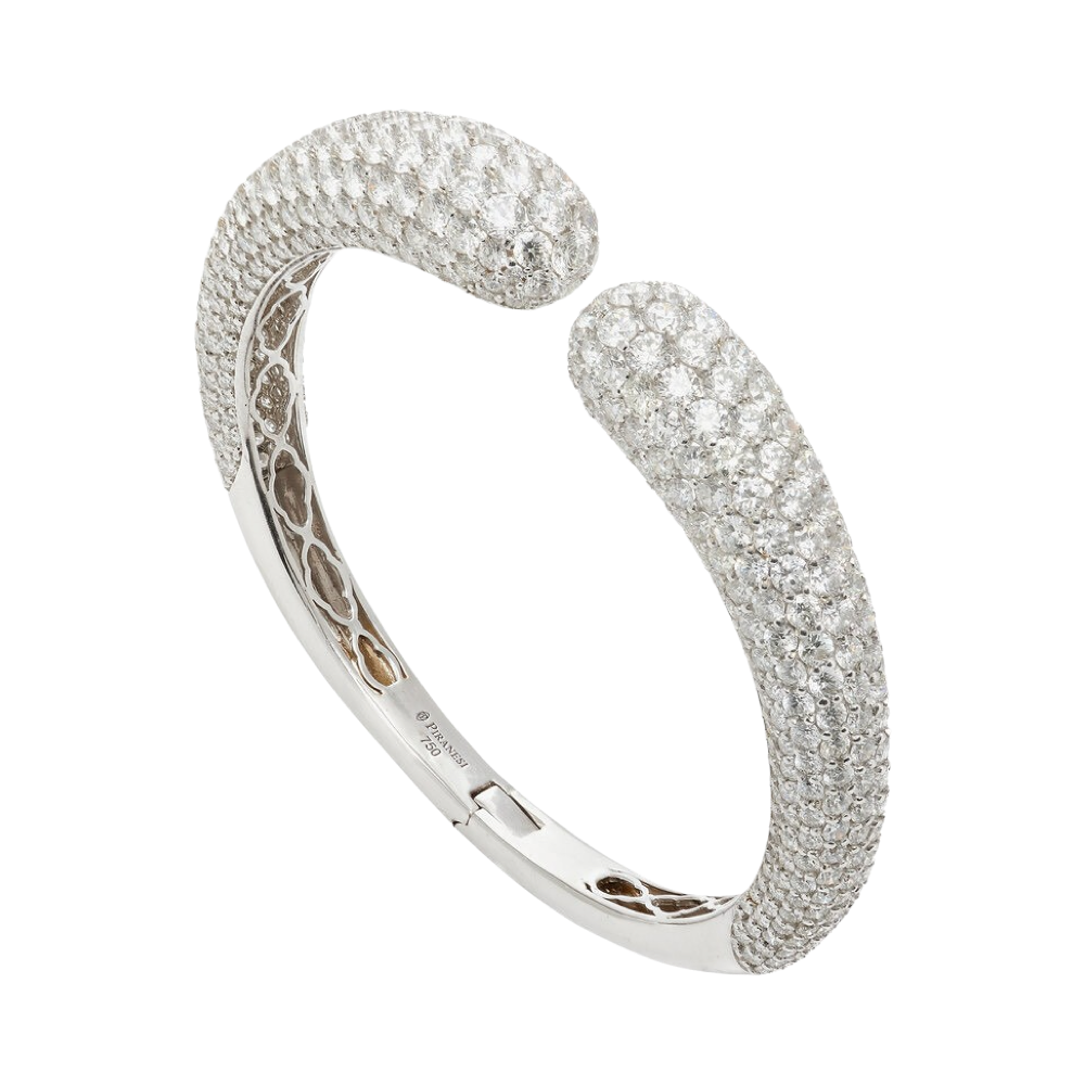 White Gold Dome Bangle