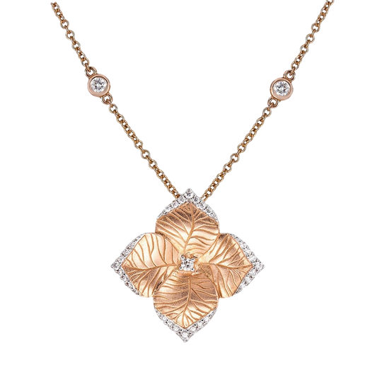 Rose Gold Oro Fiore Large Flower Necklace